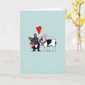 French Bulldog Kiss Kaart (Gele Bloem)