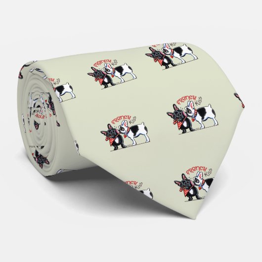 French Bulldog Kiss Stropdas (Opgerold)