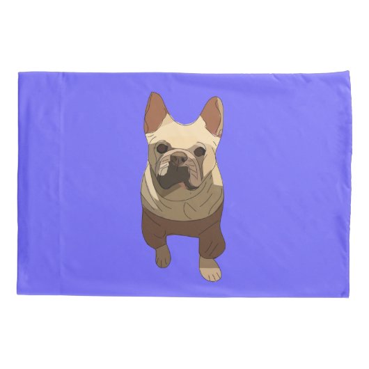French Bulldog, Lavender Purple Kussensloop (Achterkant)