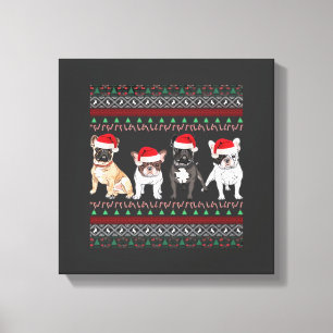 French Bulldog Lelijke Kersttrui Essentiële T- Canvas Afdruk