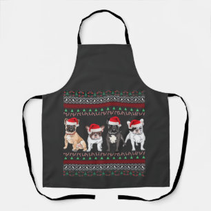 French Bulldog lelijke kersttrui essentiële T- Schort