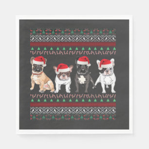 French Bulldog lelijke kersttrui essentiële T- Servet
