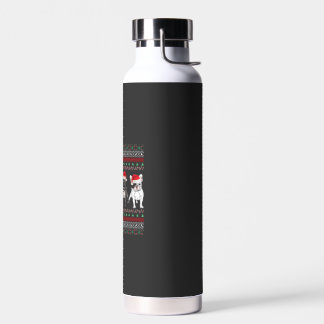 French Bulldog lelijke kersttrui essentiële T- Waterfles