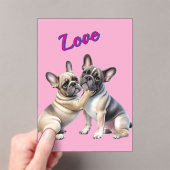 French Bulldog Liebe französische Bulldogge  Acryl Uitnodigingen (Insitu (Draagbaar))