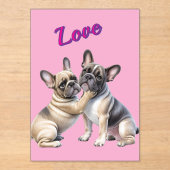 French Bulldog Liebe französische Bulldogge  Acryl Uitnodigingen (Voorkant)