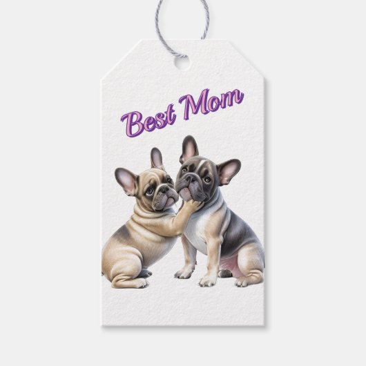 French Bulldog Liebe französische Bulldogge Cadeaulabel (Voorkant)