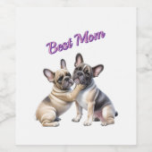 French Bulldog Liebe französische Bulldogge  Wijn Etiket (Enkel label)