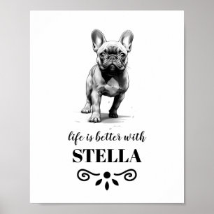 French Bulldog Life is beter met aangepaste honden Poster