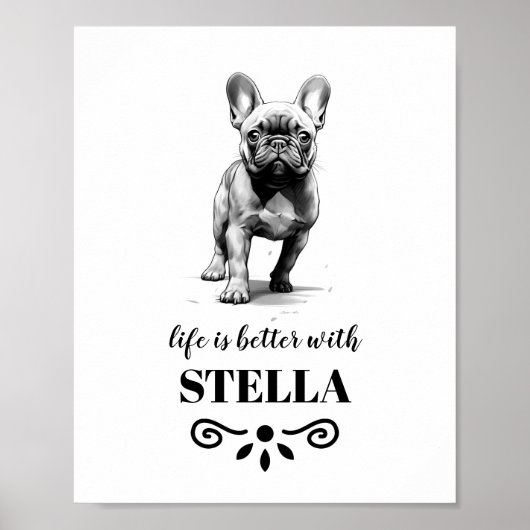 French Bulldog Life is beter met aangepaste honden Poster (Voorkant)