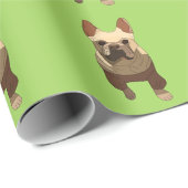 French Bulldog, Lime Green Cadeaupapier (Rol Hoek)