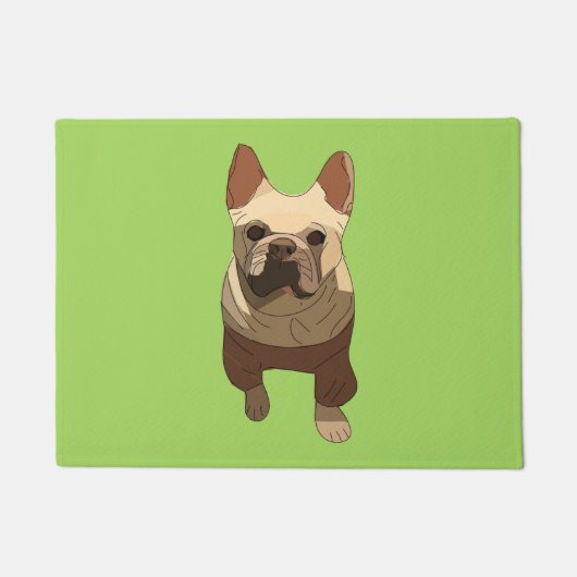 French Bulldog, Lime Green Deurmat (Voorkant)