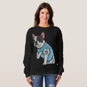 French Bulldog Love Mam Tattoo Frenchie Dog Owner Trui (Voorkant volledig)