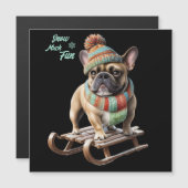 French Bulldog lustige Schlittenfahrt im Urlaub (Voorkant / Achterkant)