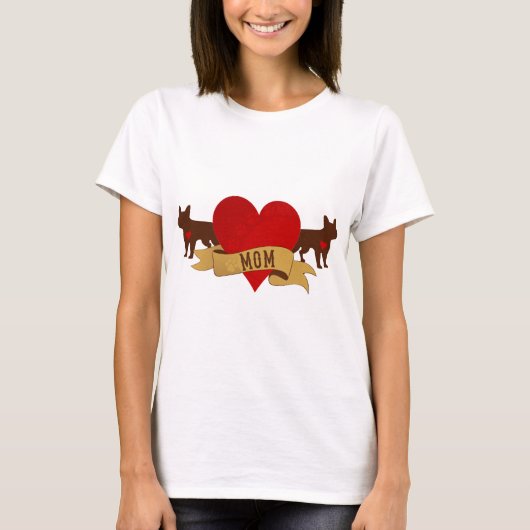 French Bulldog Mam [Tattoo stijl] T-shirt (Voorkant)