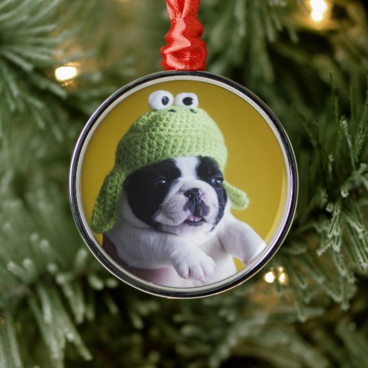 French Bulldog Metalen Ornament (Boom)