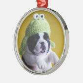 French Bulldog Metalen Ornament (Links)
