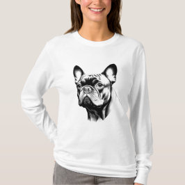 French Bulldog Mom Pencil Sketch Gift T-shirt