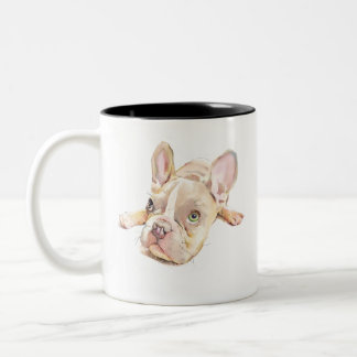 French Bulldog Mug, Dog Mom Gift, Cute Ceramic Tweekleurige Koffiemok