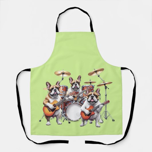 French Bulldog Musikband Französische Bulldoggen Schort (Voorkant)