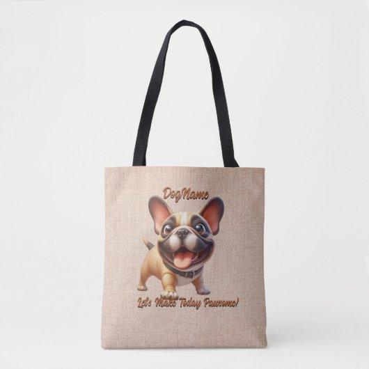 French Bulldog - Naam hond toevoegen, Tekst wijzig Tote Bag (Voorkant)