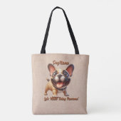French Bulldog - Naam hond toevoegen, Tekst wijzig Tote Bag (Achterkant)