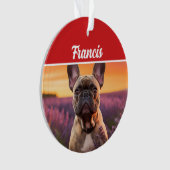 French Bulldog Name and Photo Holiday Christmas Ornament (voorkant)