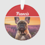 French Bulldog Name and Photo Holiday Christmas Ornament (voorkant)