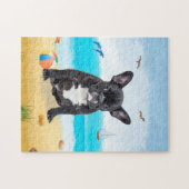 french bulldog on beach legpuzzel (Horizontaal)