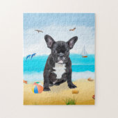 french bulldog on beach legpuzzel (Verticaal)