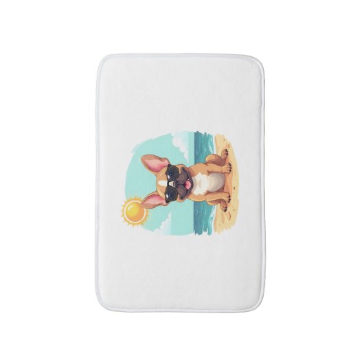 French Bulldog on Vacation Badmat (Voorkant Verticaal)