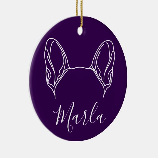 French Bulldog Ornament (Paw Prints) (Rechts)