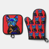 French Bulldog Ovenwant & Pannenlap Set (Voorkant)