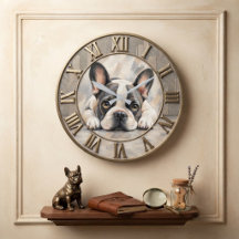 French Bulldog Painting Roman Numeral