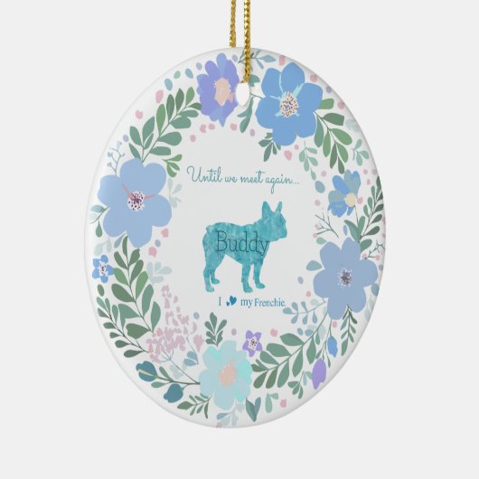 French Bulldog Pastel Blue Custom Photo Memorial Keramisch Ornament (Rechts)