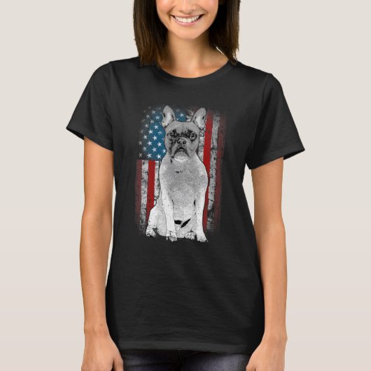 French Bulldog Patriotic USA Flag for Frenchie Own T-shirt (Voorkant)