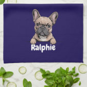 French Bulldog Personalized Dog Name Pet Owner Theedoek (Gevouwen)