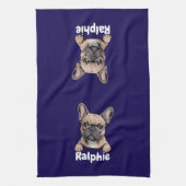 French Bulldog Personalized Dog Name Pet Owner Theedoek (Verticaal)