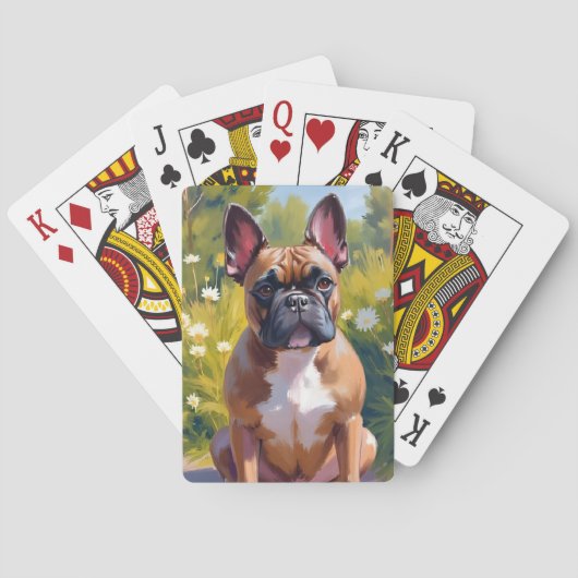 French Bulldog | Pet Painting Dog Art Pokerkaarten (Achterkant)