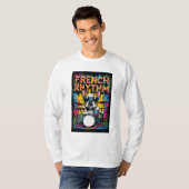 French Bulldog Playing Drums T-shirt (Voorkant volledig)