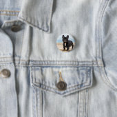 French Bulldog Playing in the Sand Ronde Button 3,2 Cm (In situ)