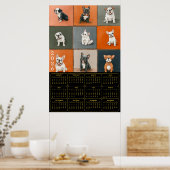French Bulldog Portrait Grid with 2026 Calendar Poster (Keuken)