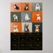 French Bulldog Portrait Grid with 2026 Calendar Poster (Voorkant)