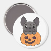 French Bulldog Pumpkin Sweet Dogs Happy Halloween Magneet (Voorkant / Achterkant)