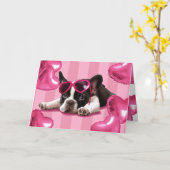 French Bulldog Puppy Kaart (Gele Bloem)