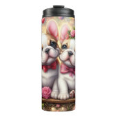 French Bulldog Puppy Rose Garden Wrap Thermosbeker (Voorkant)