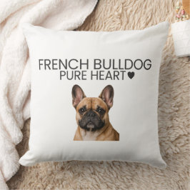 French Bulldog Pure Heart Throw Pillow Kussen