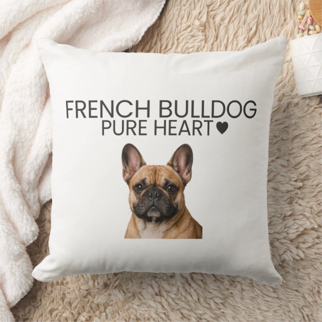 French Bulldog Pure Heart Throw Pillow Kussen (Deken)
