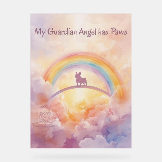 French Bulldog Rainbow Bridge Acrylic Sign Acryl Bord (Voorkant)