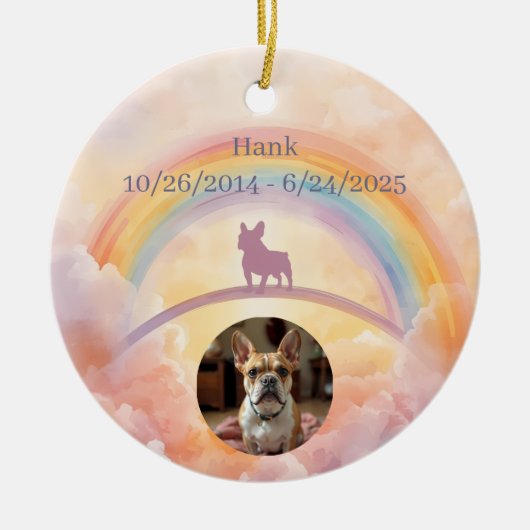 French Bulldog Rainbow Bridge Memorial Ornament (Voorkant)