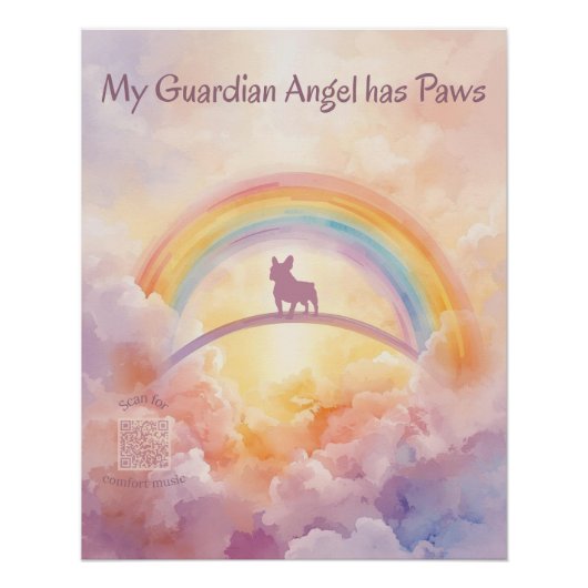 French Bulldog Rainbow Bridge Memorial Sign Perfect Poster (Voorkant)